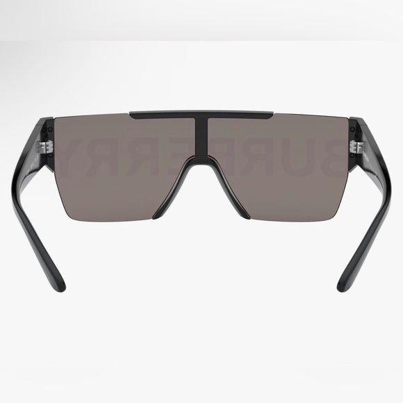 Burberry Black Plastic Rectangle Sunglasses Gold Mirror Lens - Picture 6 of 11